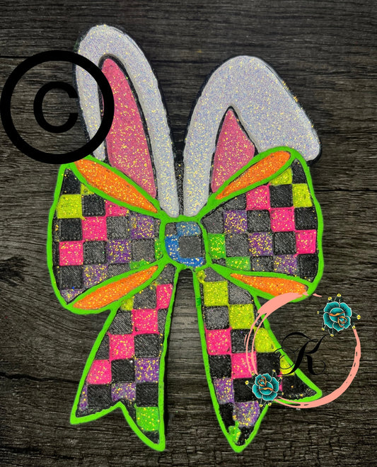 Bunny Ears with Checkered Bow Mold