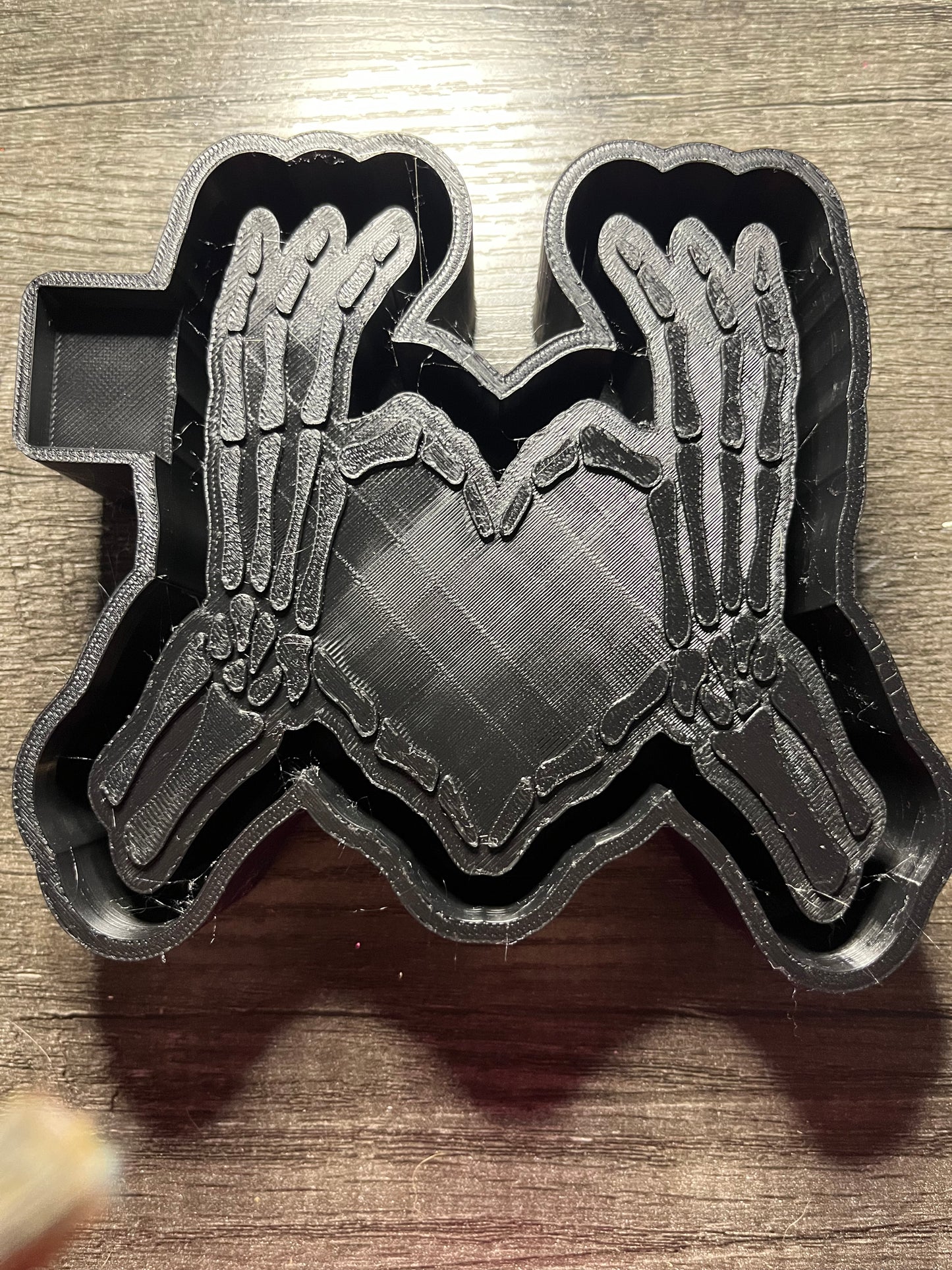 Skull Hands Holding Heart Mold