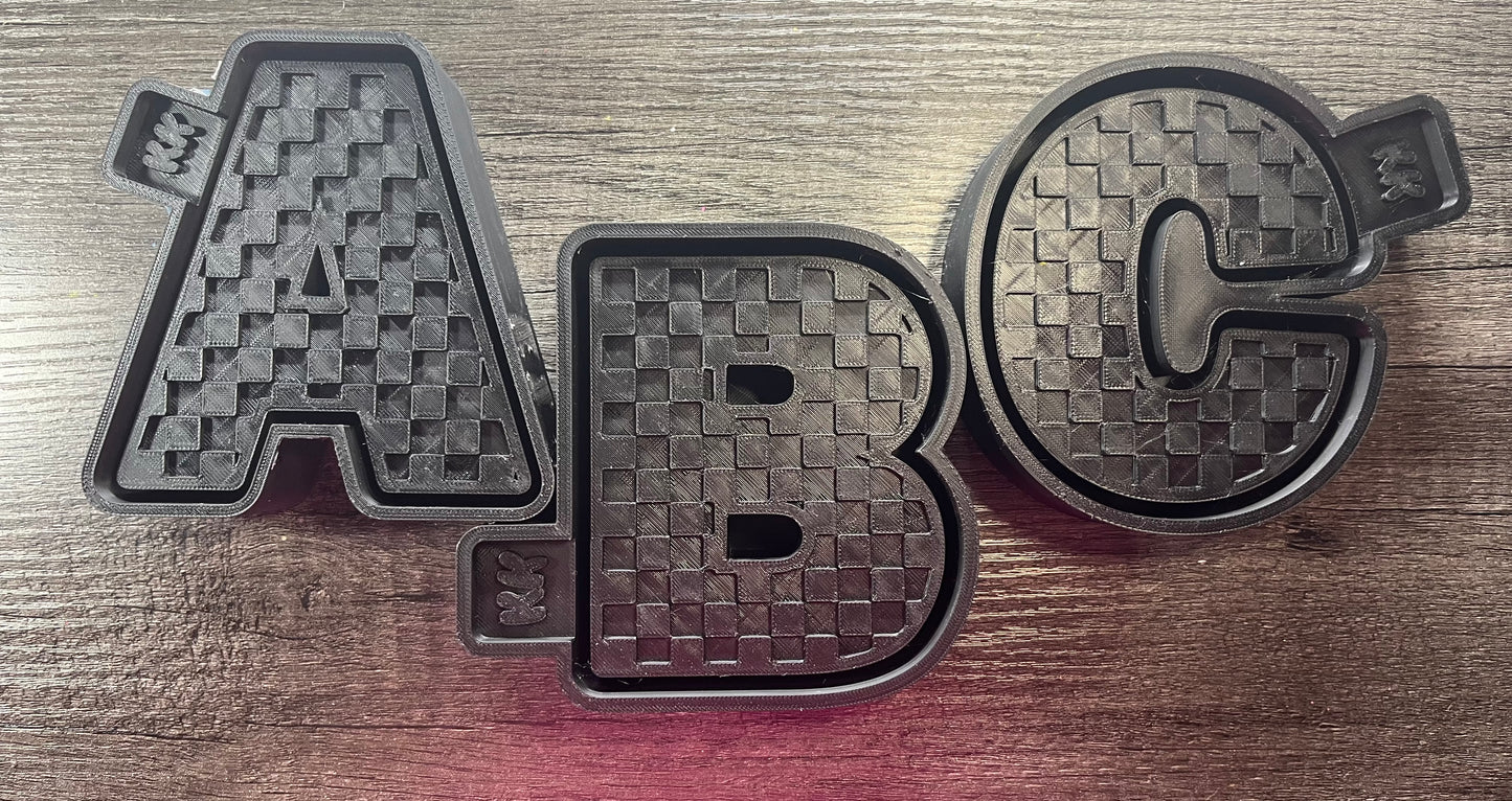 Entire A-Z Checkered Alphabet Molds