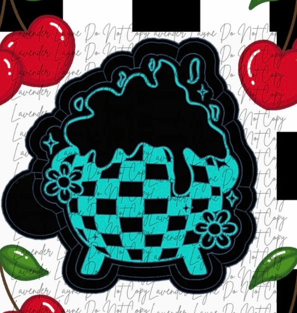 Checkered Print Cauldron Mold