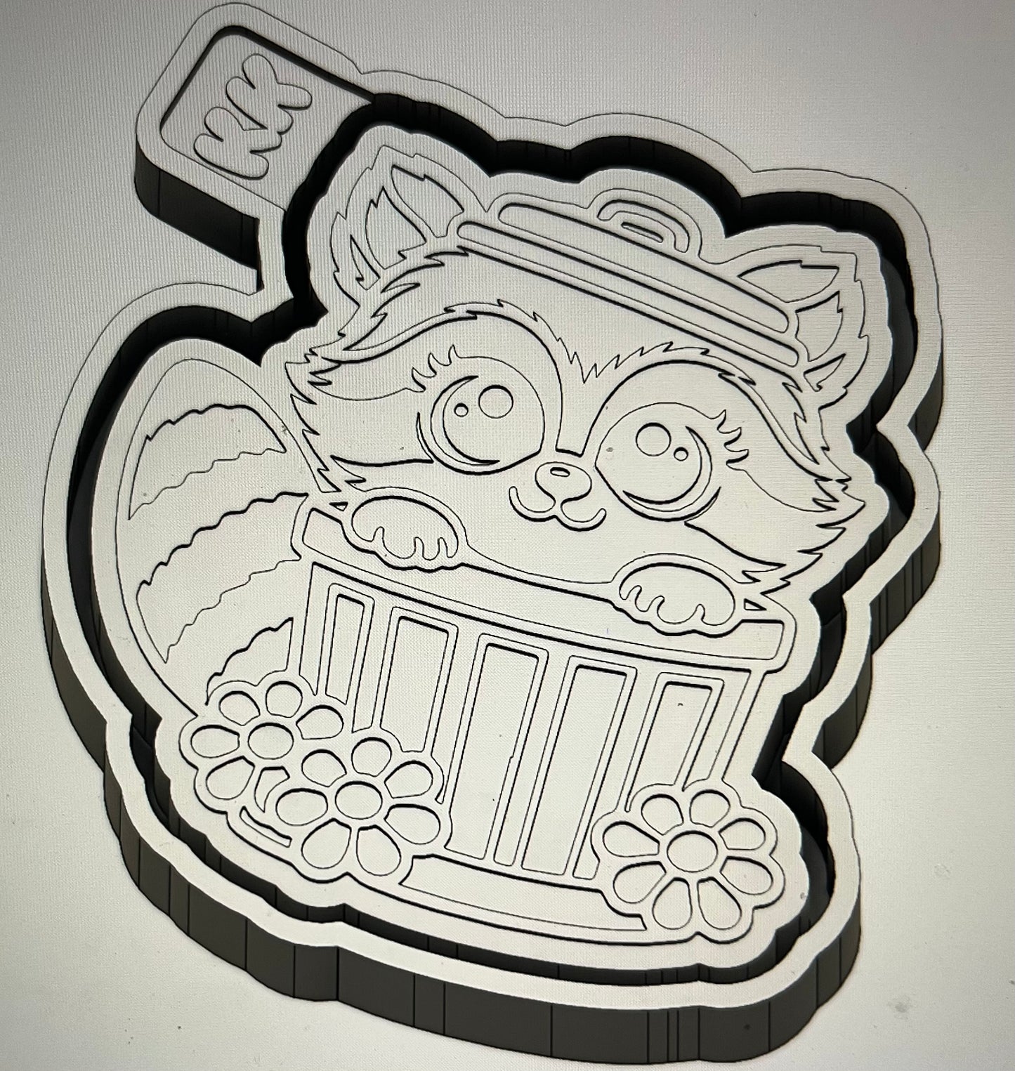 Raccoon In Trash Mold