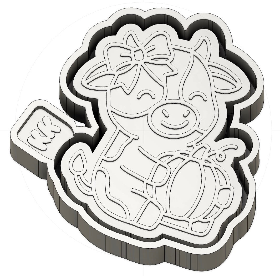 Cow Holding Pumkin Mold