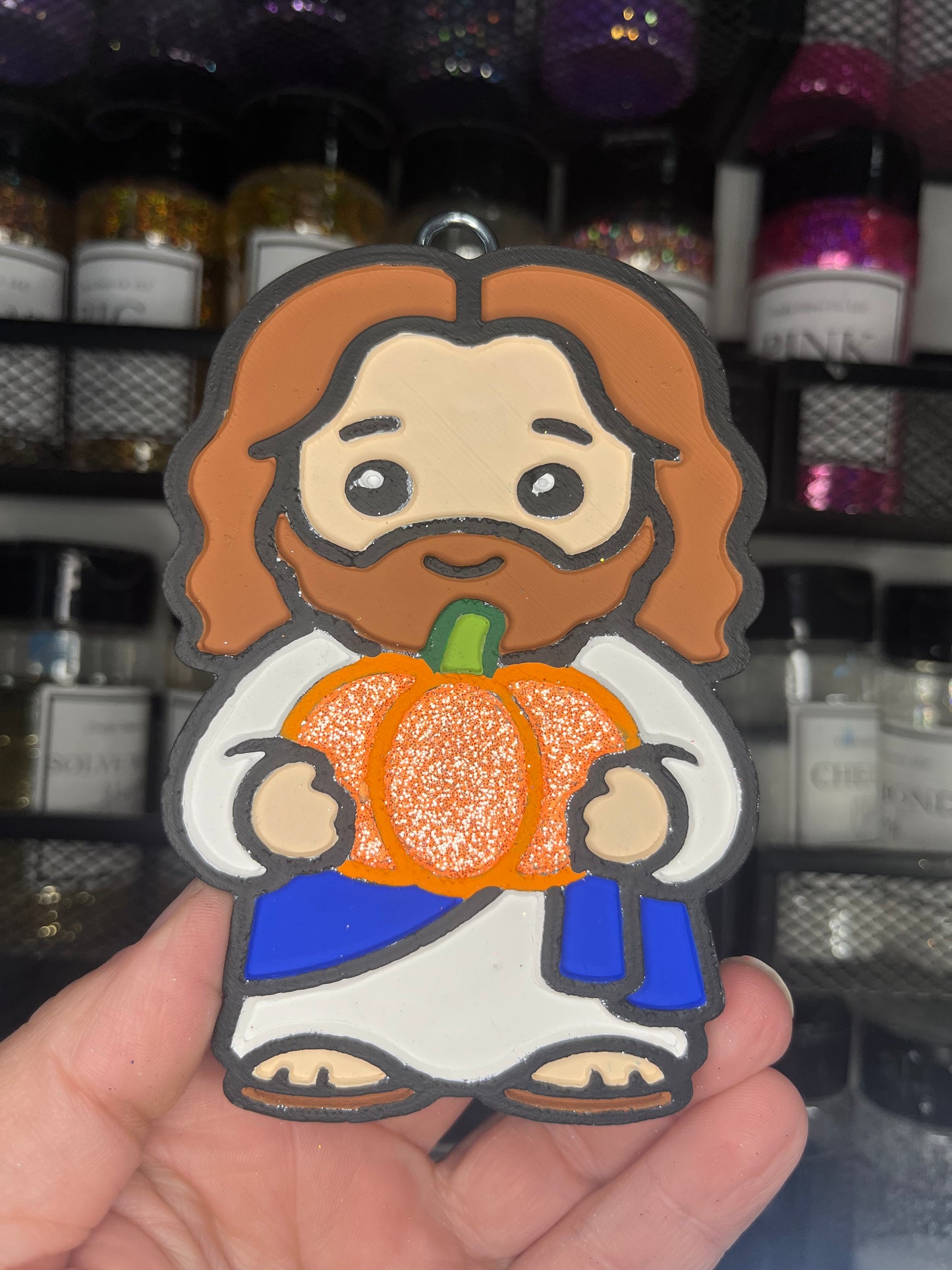 Jesus Holding A Pumpkin Freshie