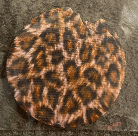 Cheetah Print Car Coaster 2 pack
