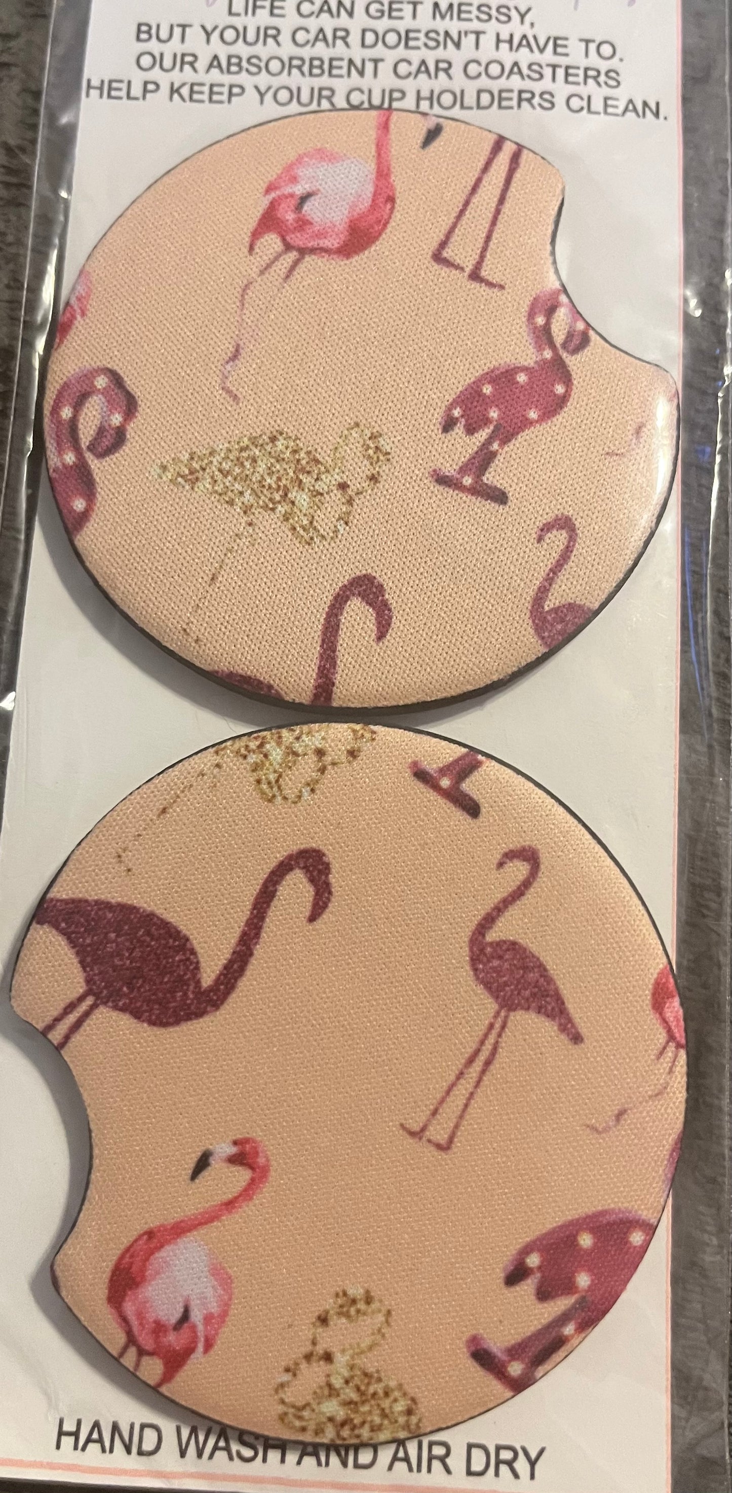 Flamingo Car Coaster 2 pack