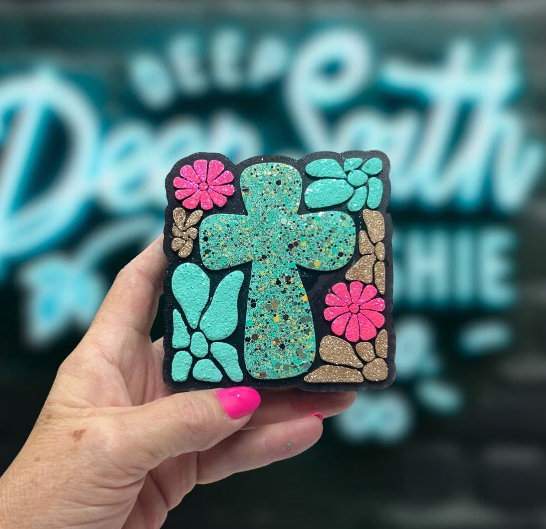 Cross With Flowers Mold