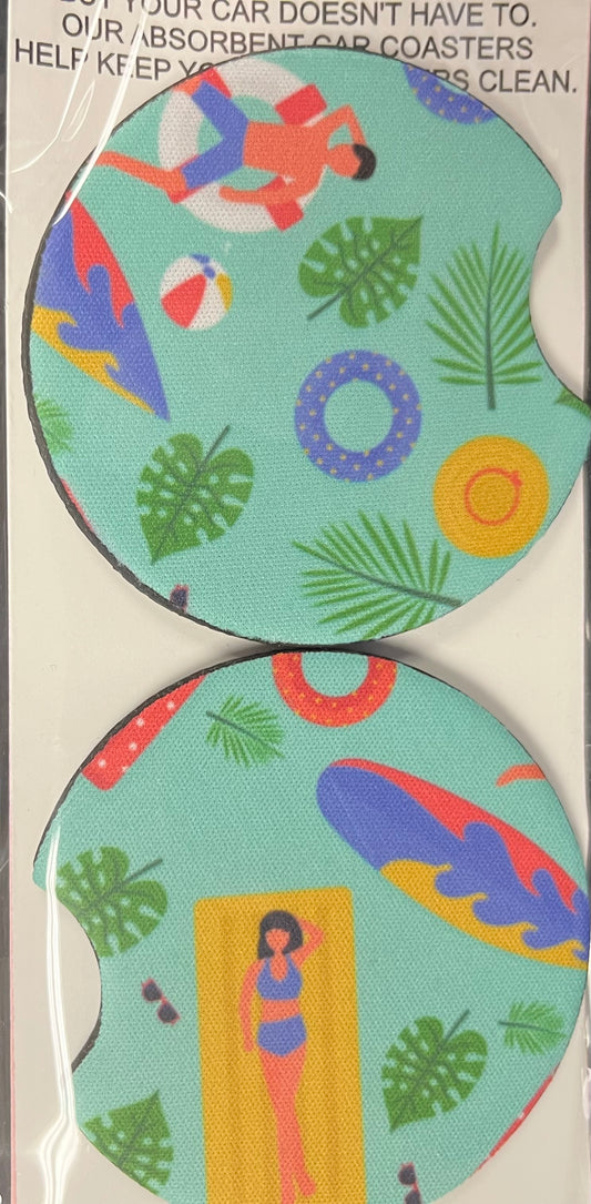 Pool Vibes Car Coaster 2 pack
