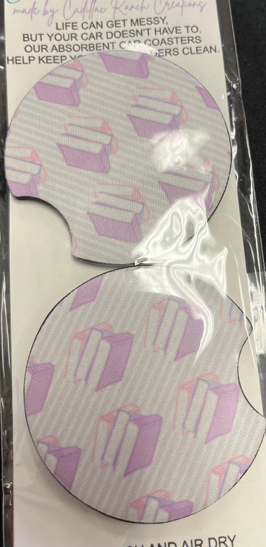 Book Print Car Coaster 2 pack