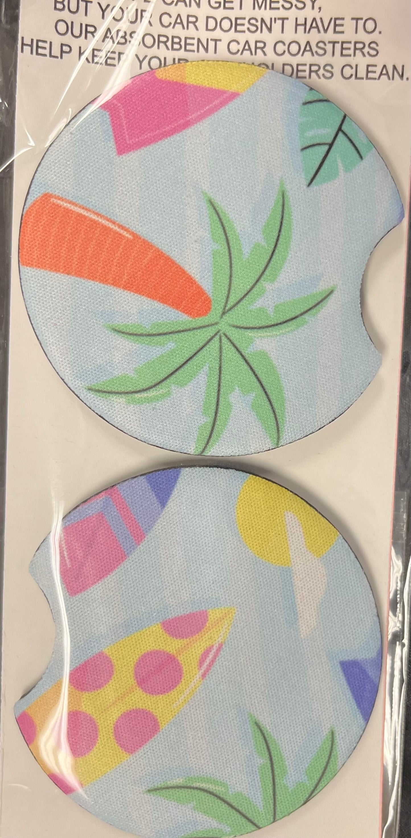 Beach Vibes Car Coaster 2 pack