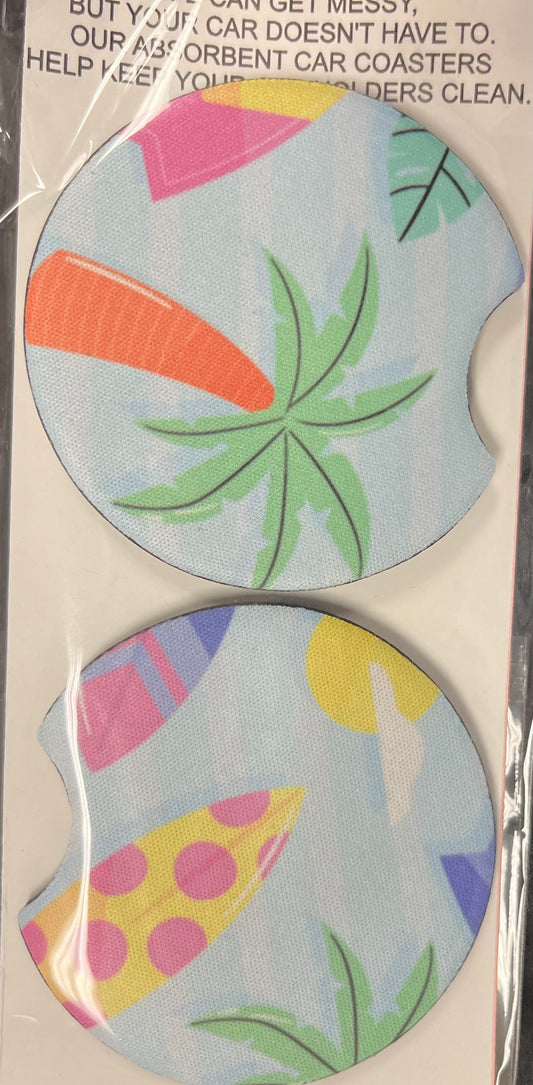 Beach Vibes Car Coaster 2 pack