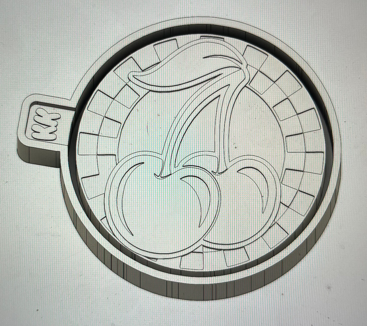 Round Checkered Print Large Cherry Mold