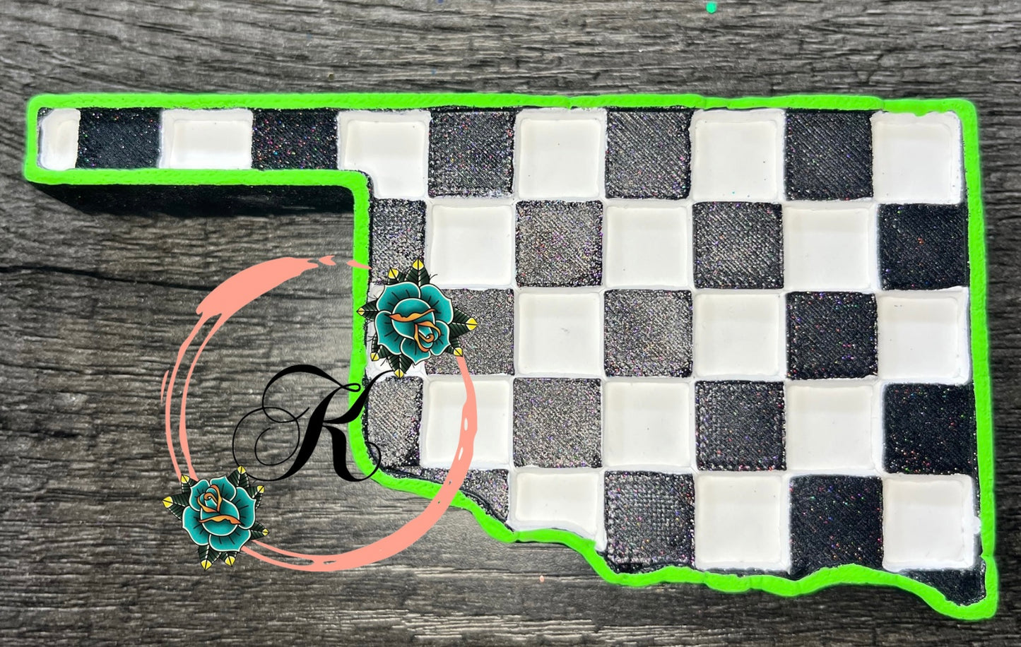 Checkered Print Oklahoma Freshie