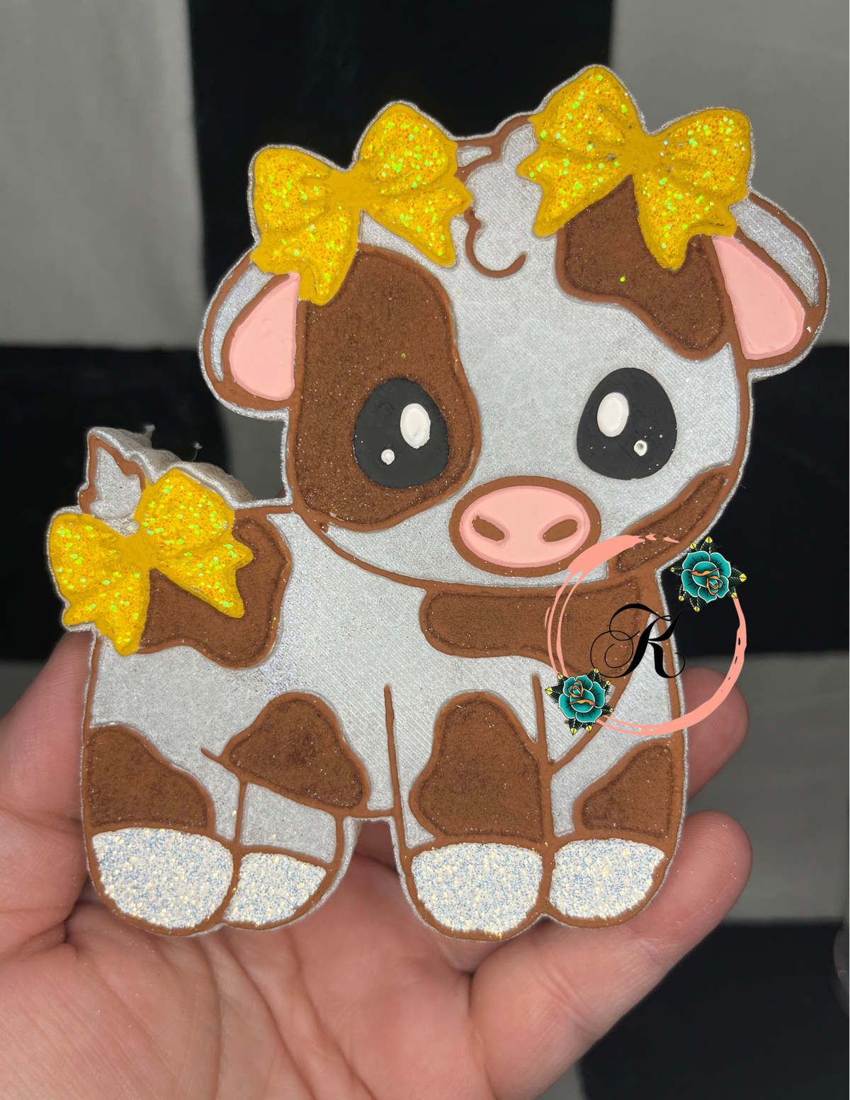 Cute Cow with Bows Freshie