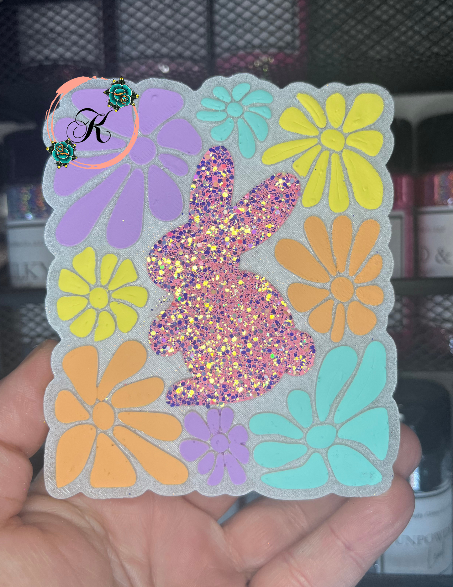 Bunny with Floral Design Mold