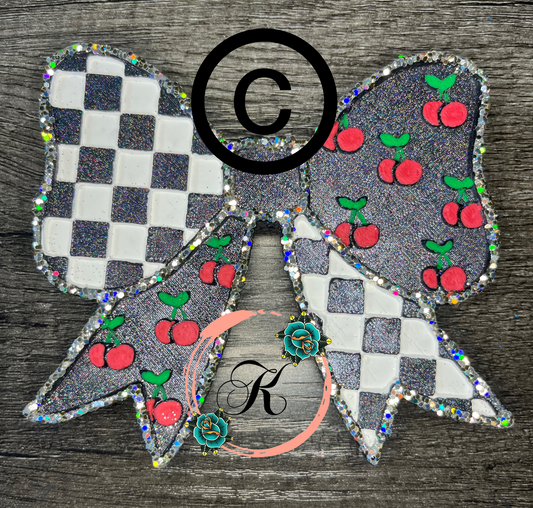 Checkered Cherry Bow Mold