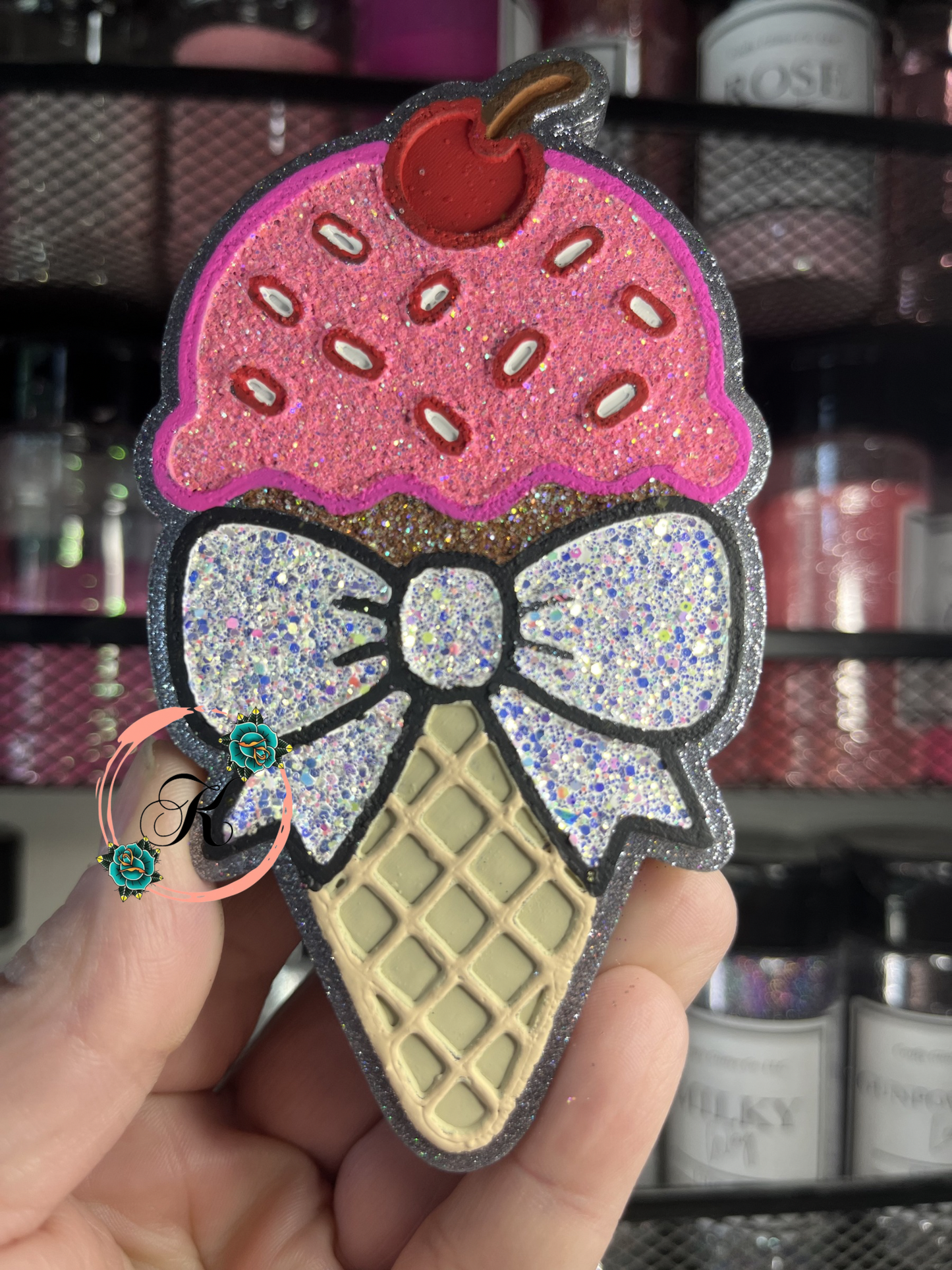 Ice Cream with Bow Freshie