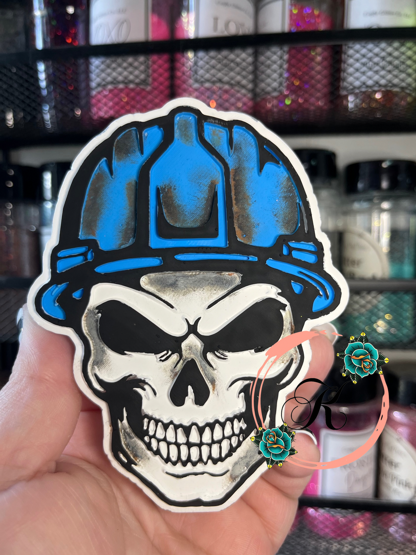 Skull with Hard Hat Freshie