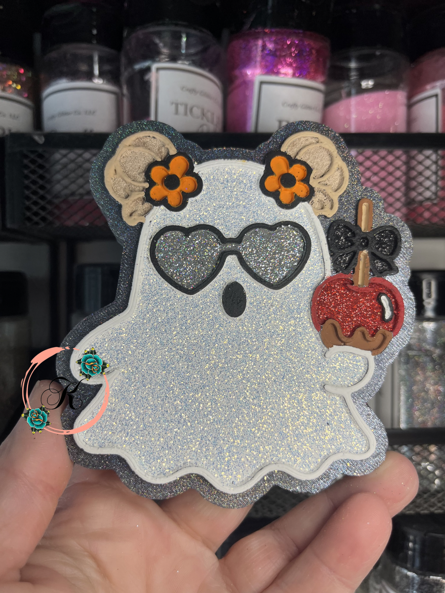 Messy Bun Ghost With Candy Apple Freshie
