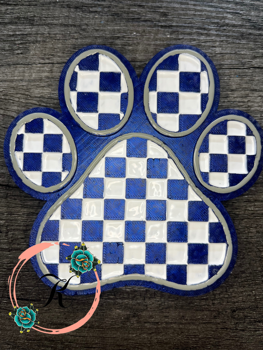 Checkered Paw Print Freshie