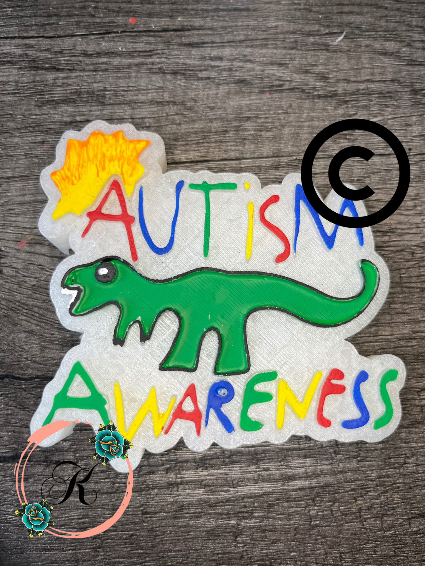Autism Awareness with Dinosaur Mold