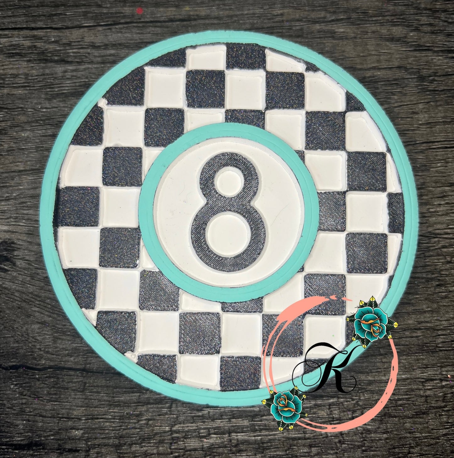 8 Ball Checkered Print Freshie
