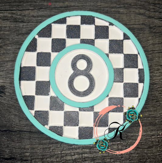 8 Ball Checkered Print Freshie