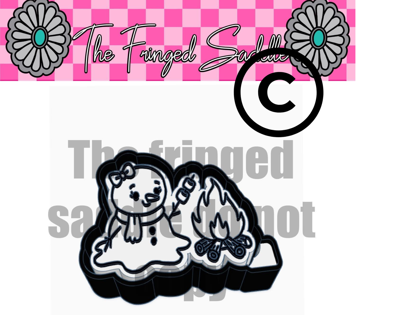 Melting Snowman Roasting Marshmallows Mold