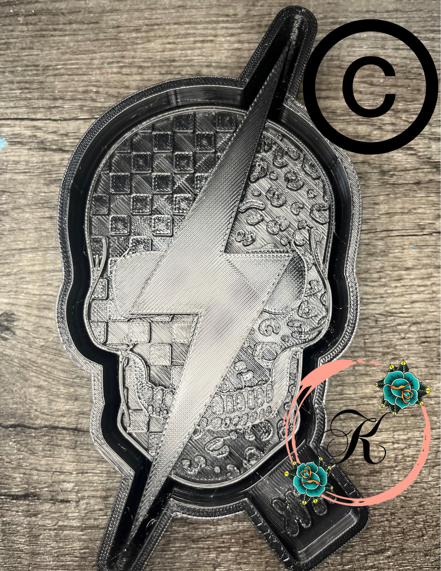 Skull with Bolt, Checkered and Leopard Mold