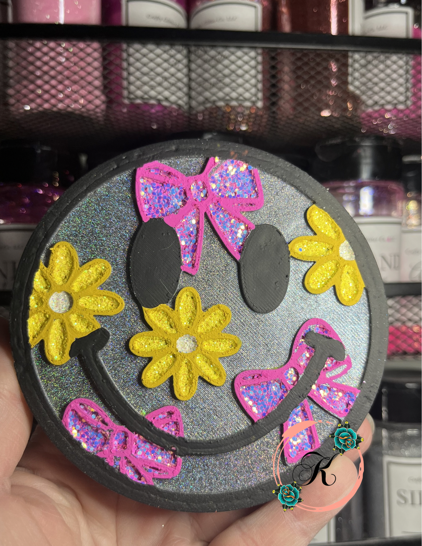 Happy with Bows and Flowers Freshie