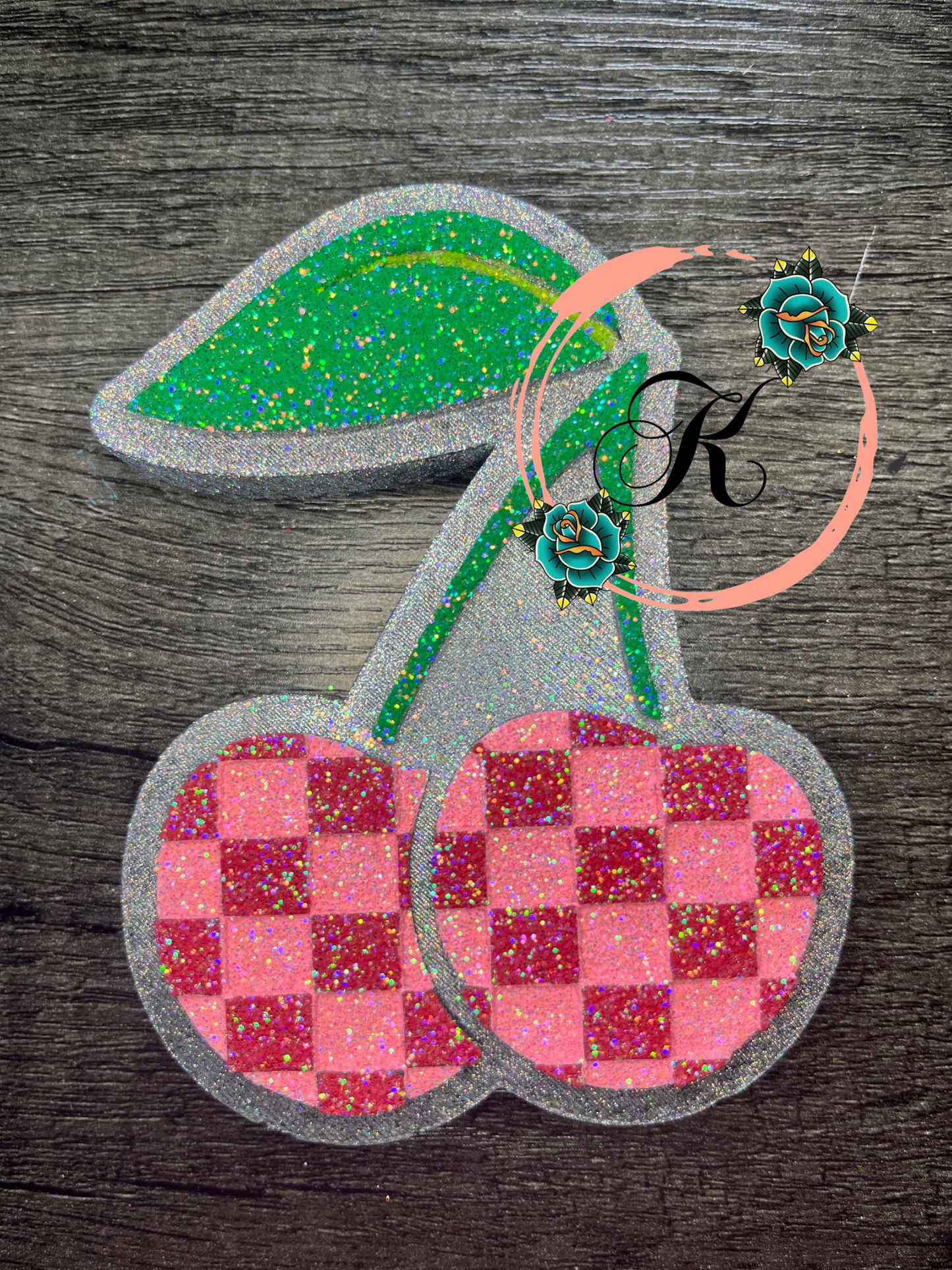 Checkered Print Cherries Freshie