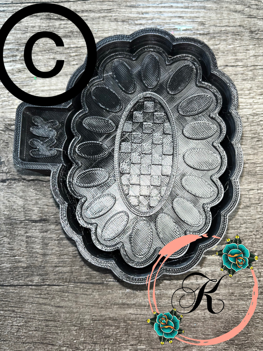 Checkered Print Concho Mold