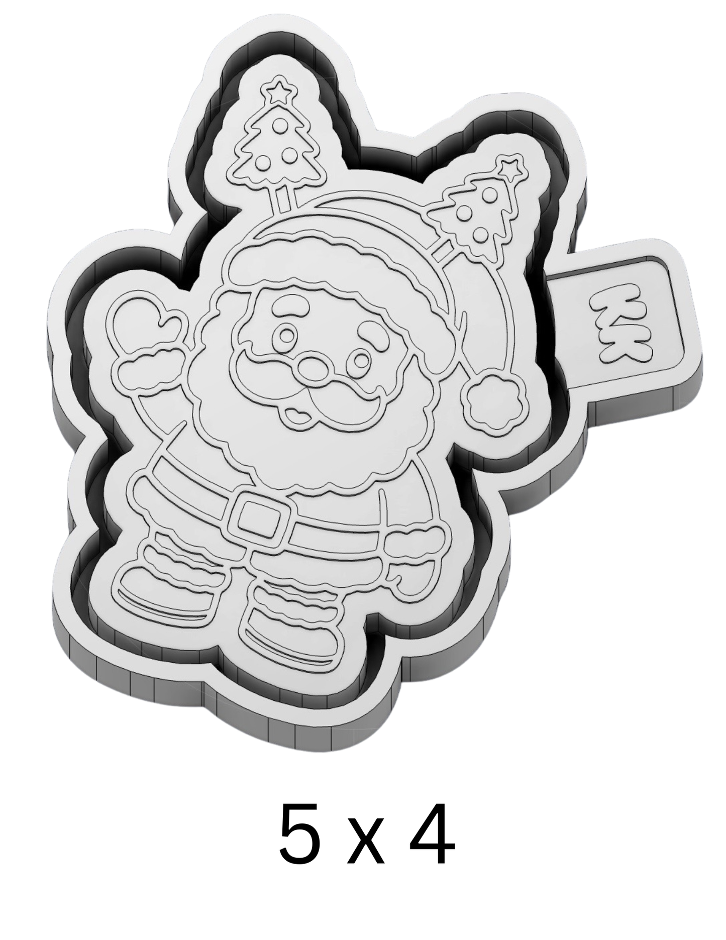 Santa with Tree Headband Mold