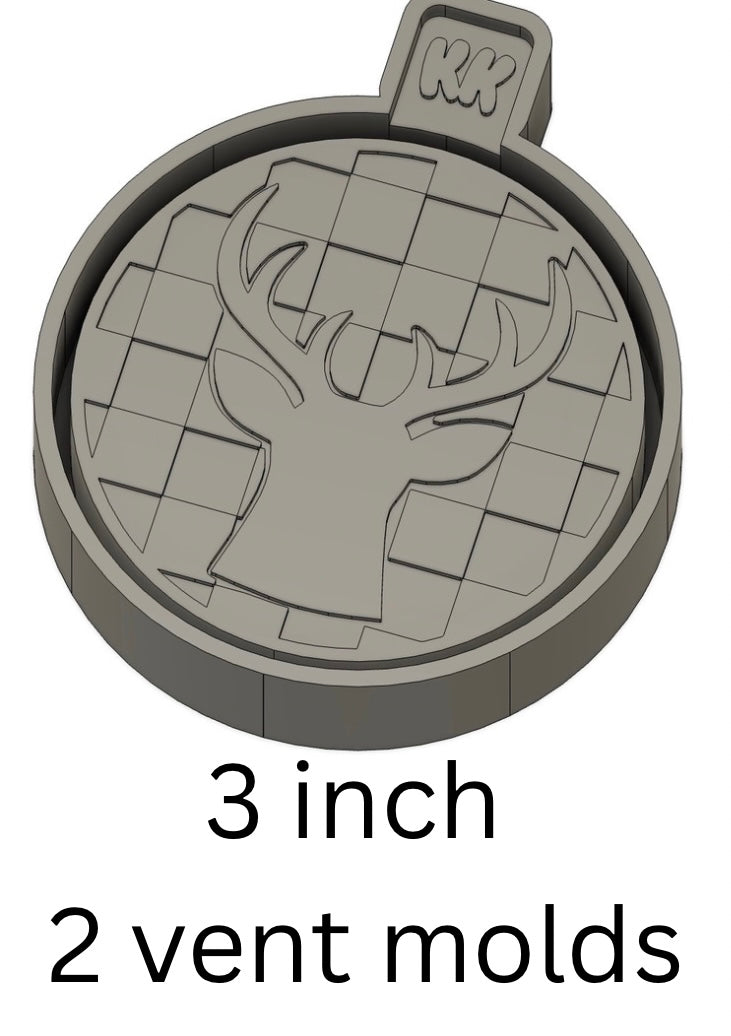 Round Checkered Print Deer Head Vent