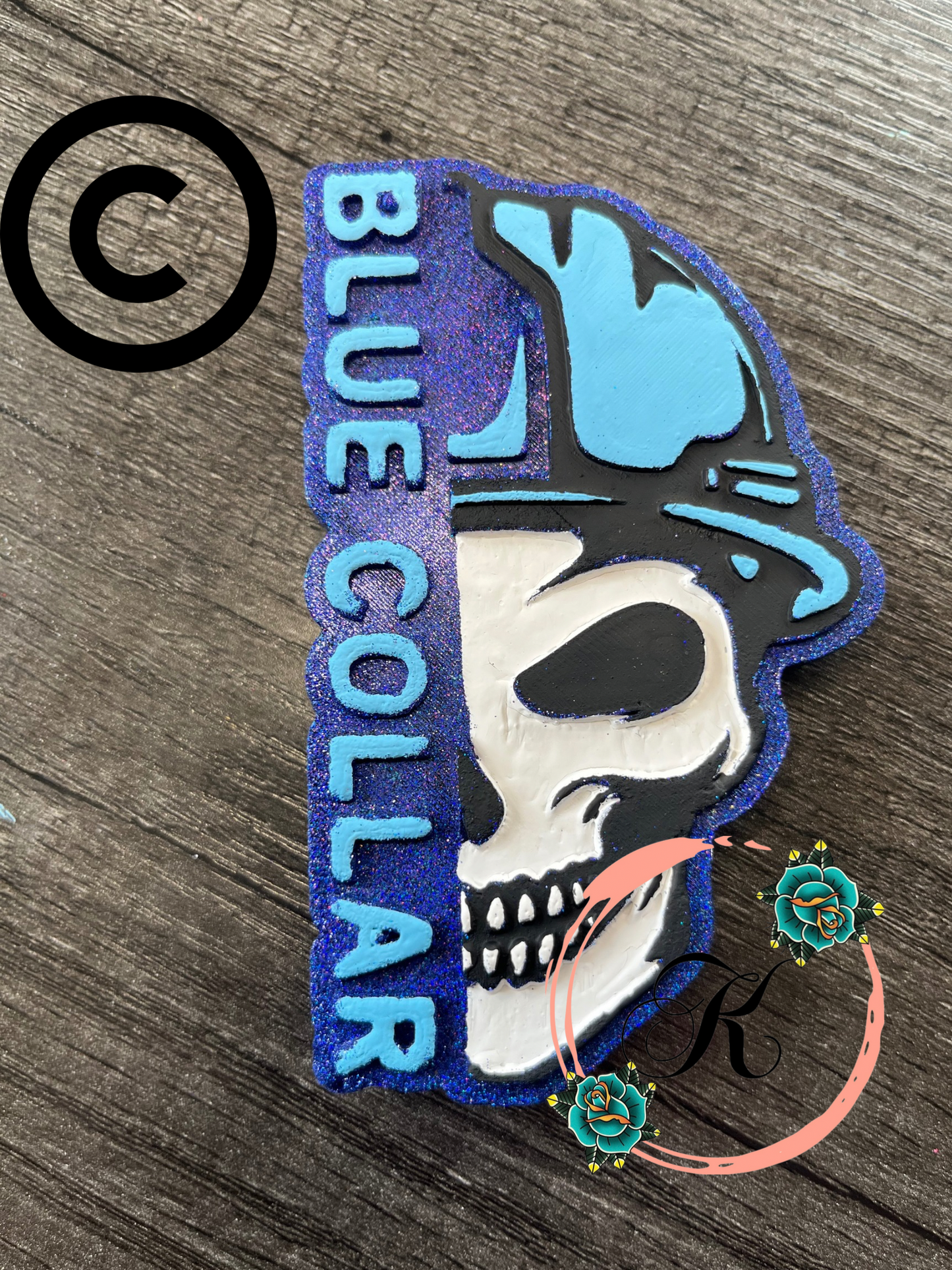 Blue Collar Skull Freshie