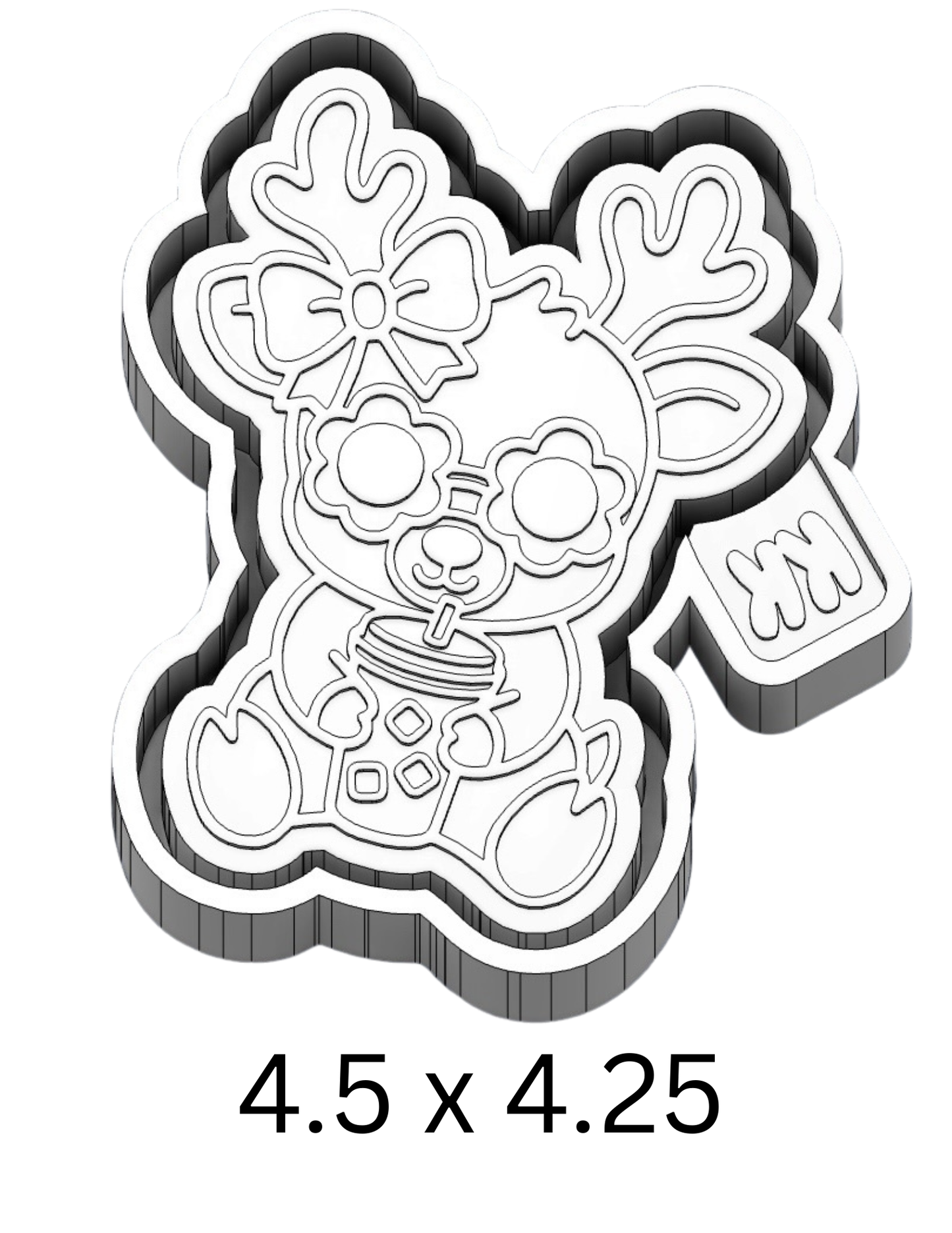 Reindeer with Flower Sunglasses Mold
