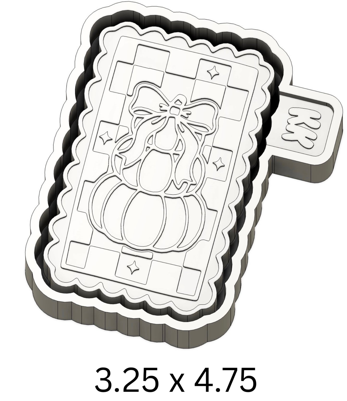 Checkered Print Frame with Pumpkins Mold