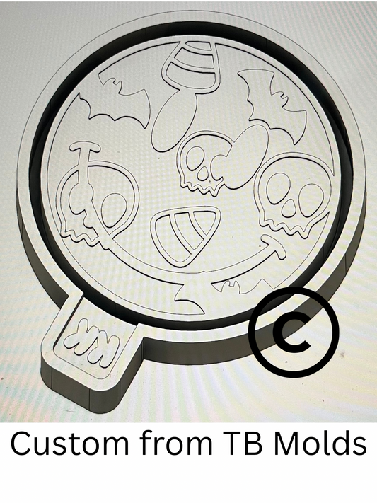 Happy Skull, Bats, and Candy Corn Mold