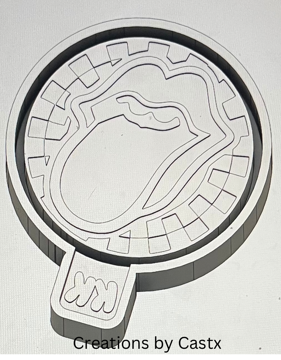 Round Checkered Print Tongue Mold