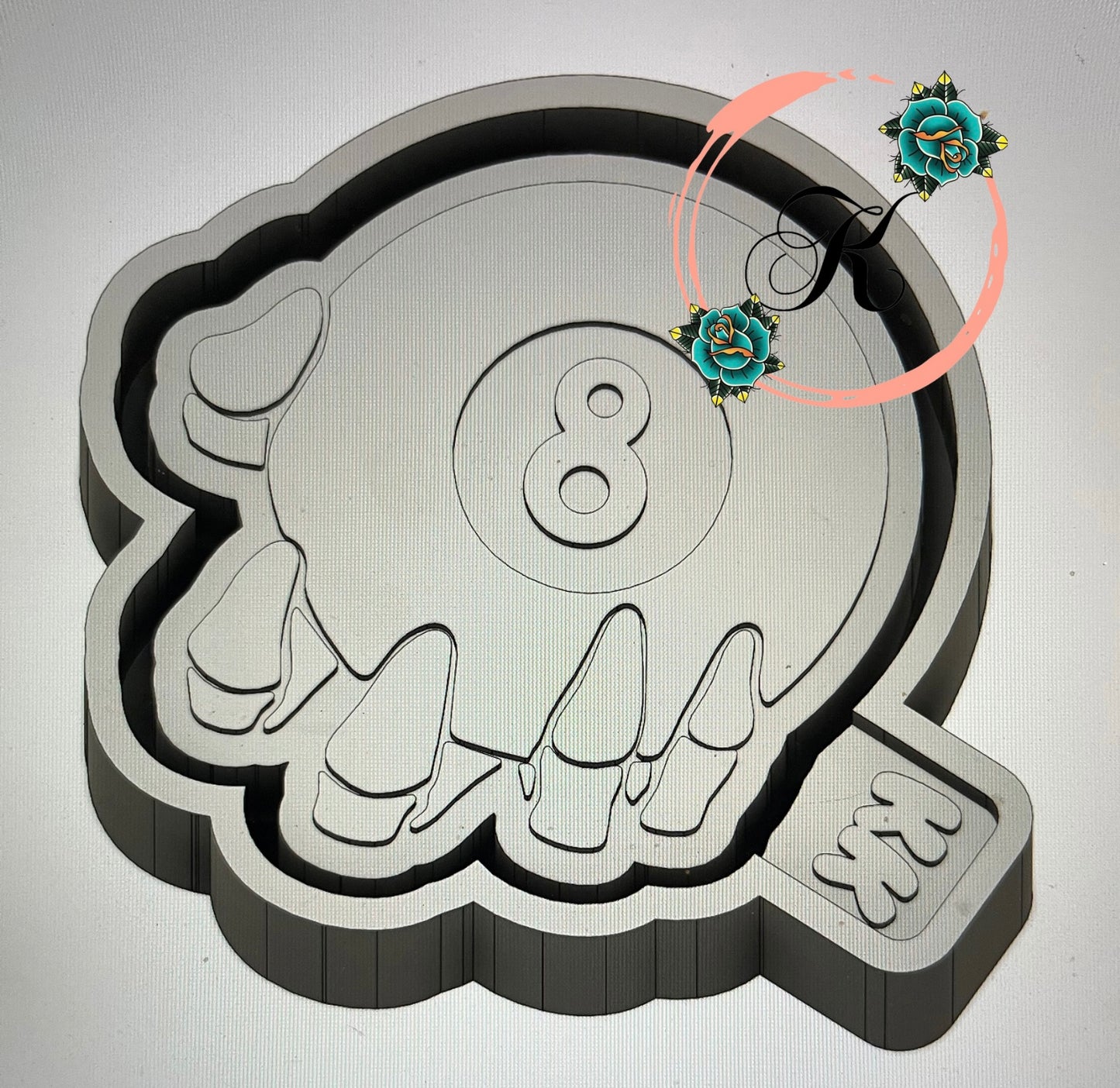 8 Ball Skull Hand Mold