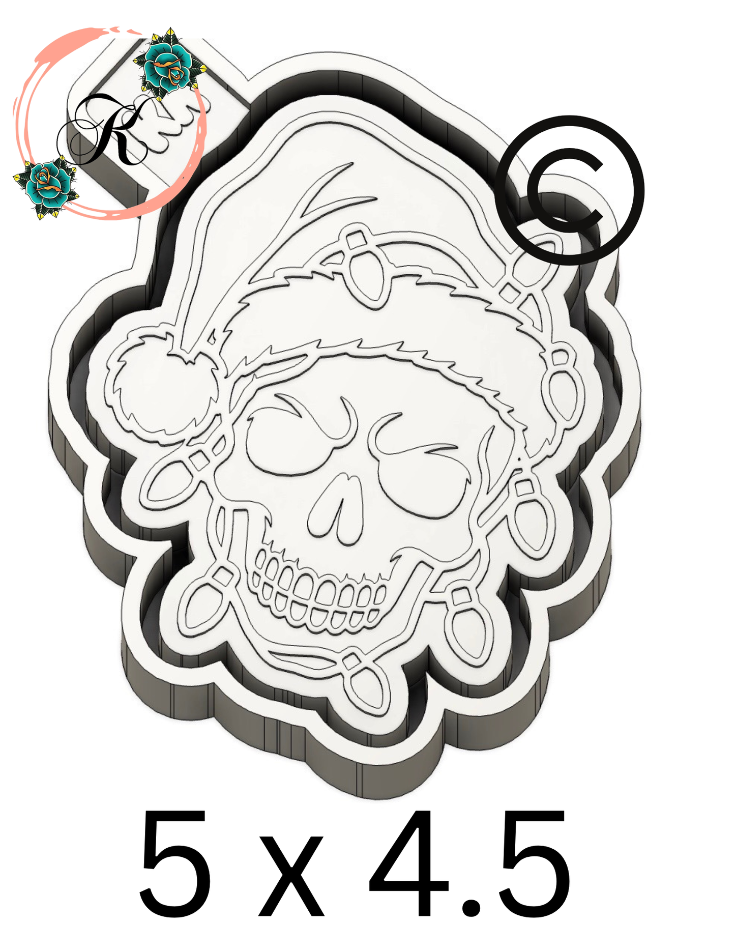 Skull with Christmas lights Mold