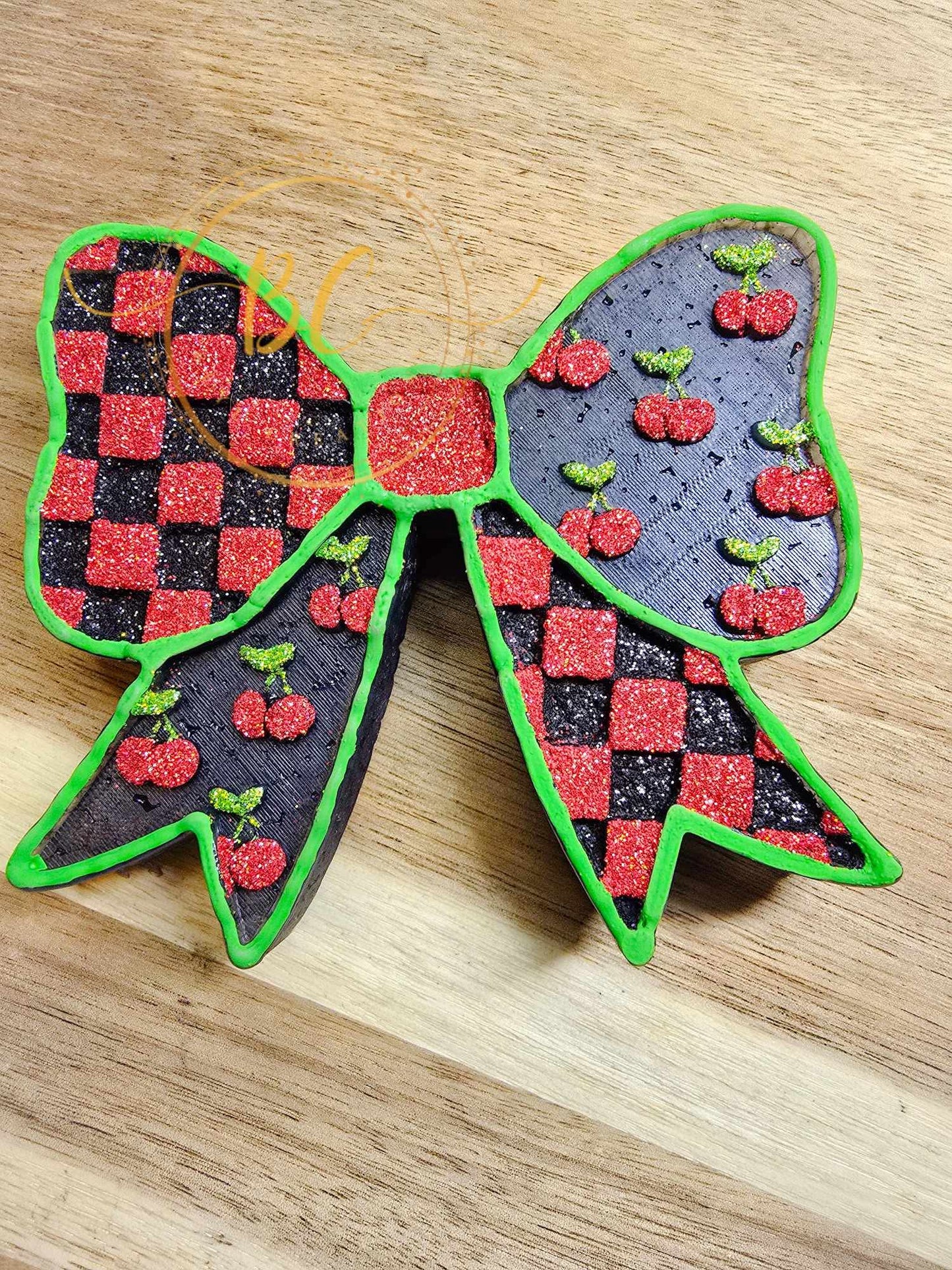 Checkered Cherry Bow Mold