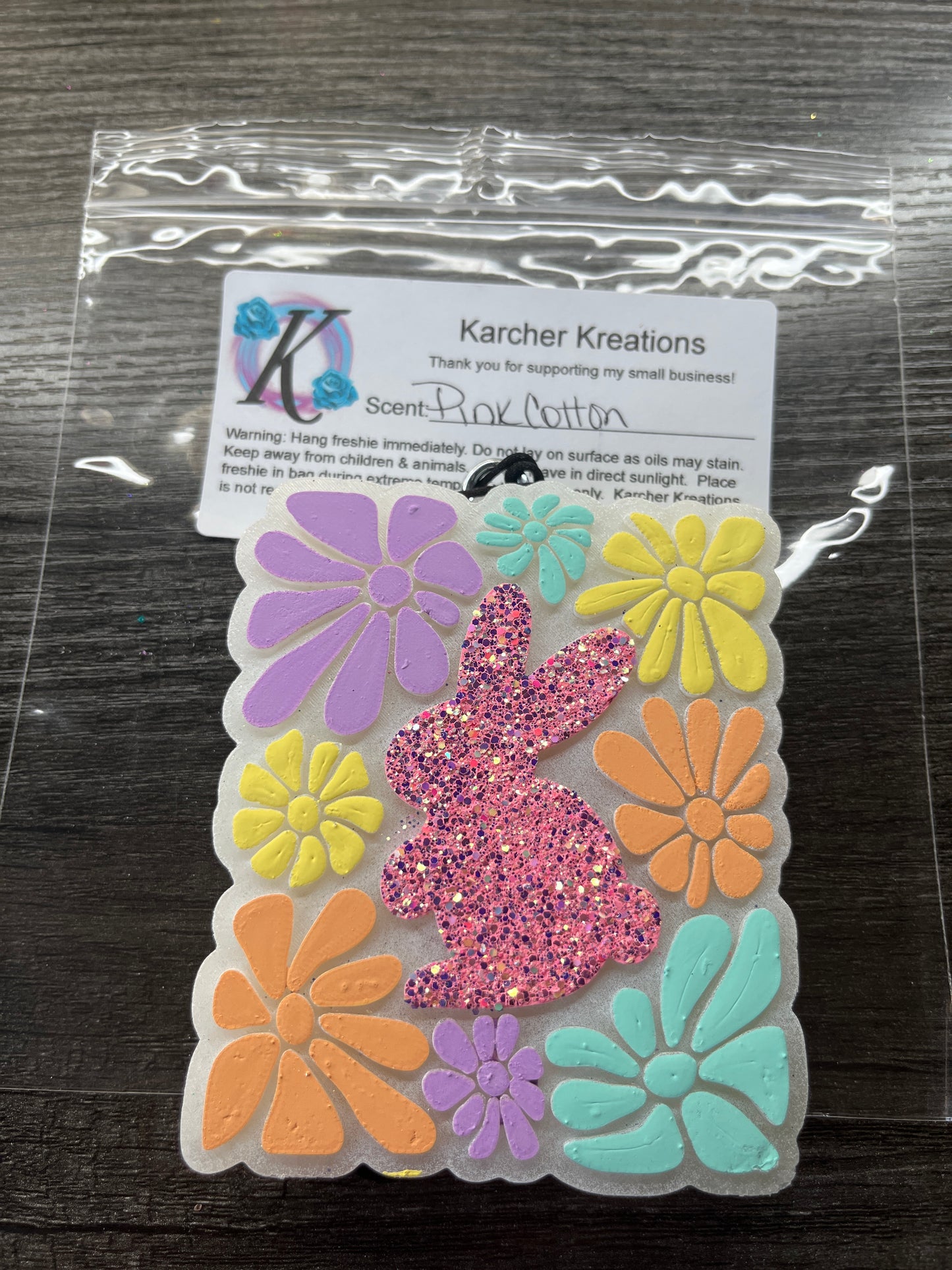 Bunny with Flowers…. Pink Cotton