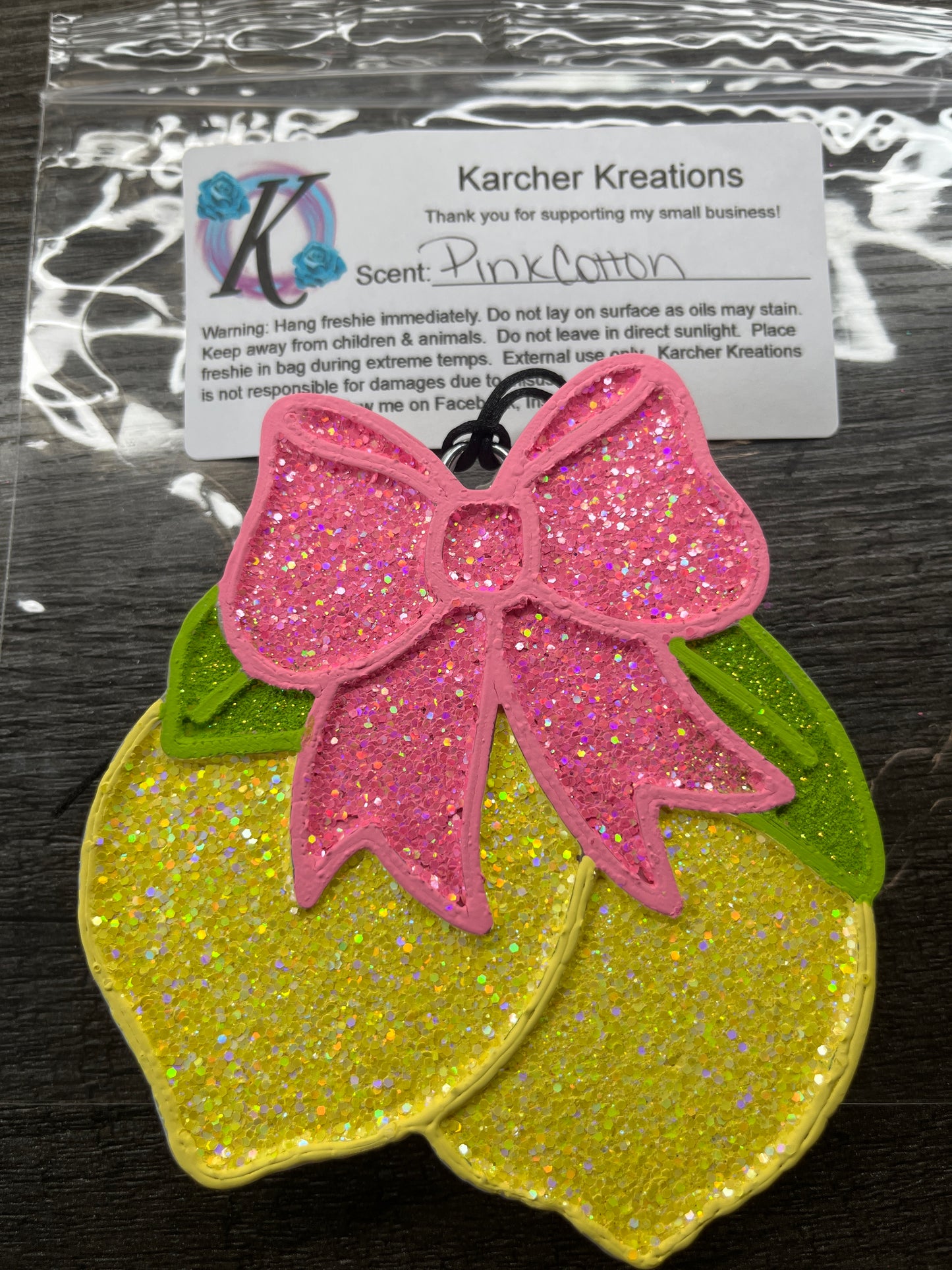 Lemons with Bow…. Pink Cotton