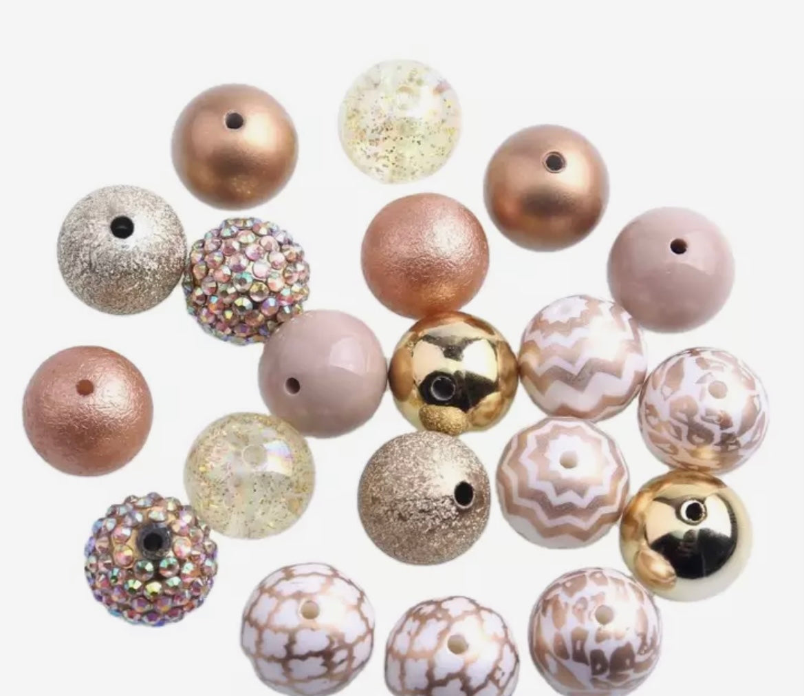 Bubble Gum Gold Chevron mix