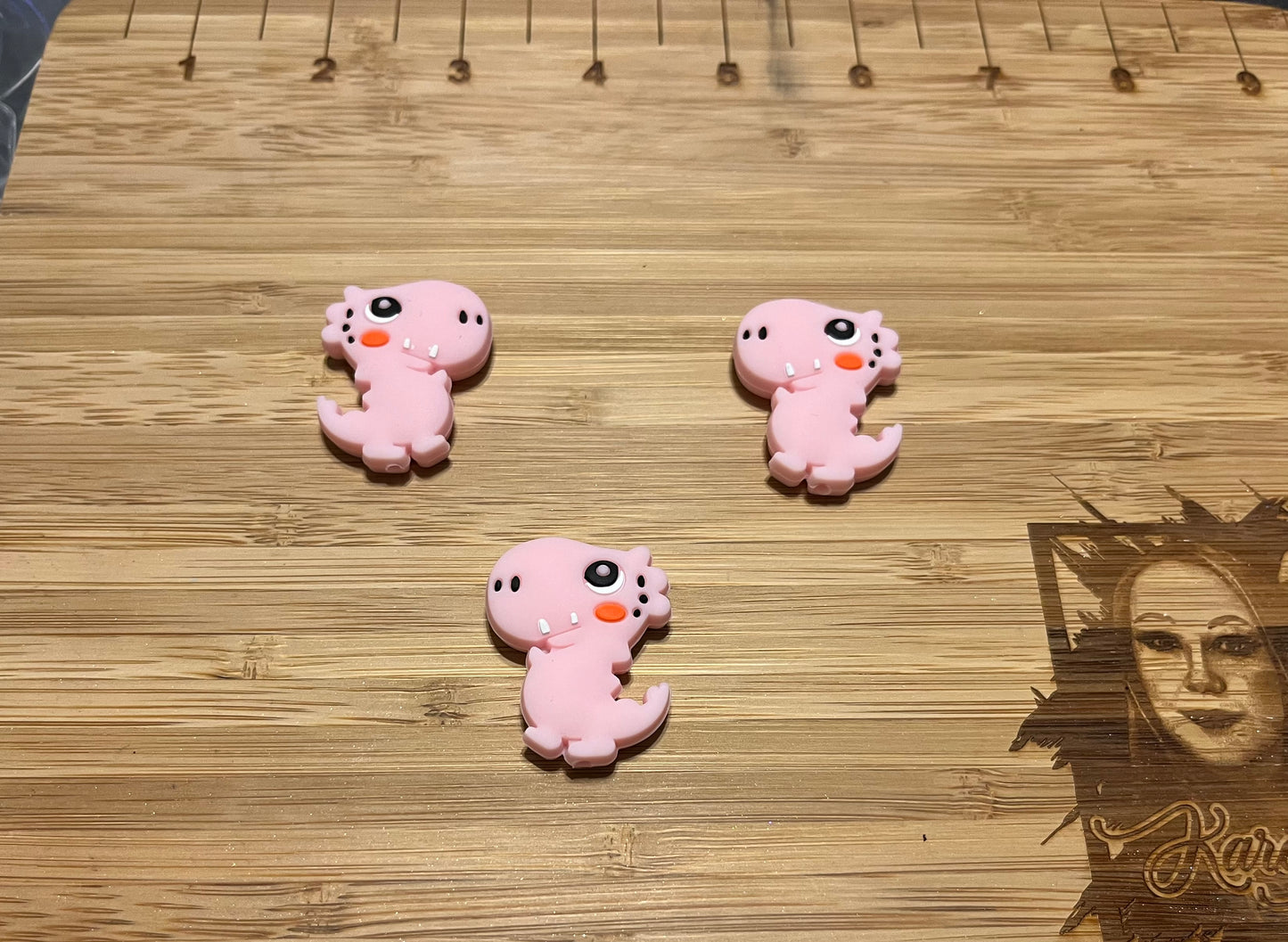 Pink Dinosaur Silicone Focal