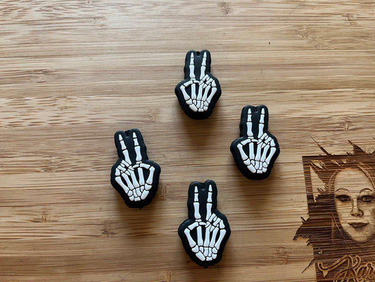 Skeleton Peace Sign Focal Bead