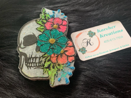 Skull with Flowers Freshie