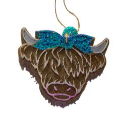 Highland Cow with Bow Freshie
