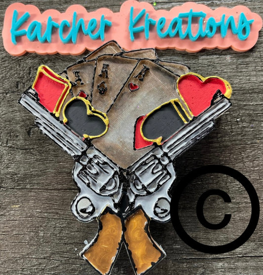 Double Pistol with Cards Mold