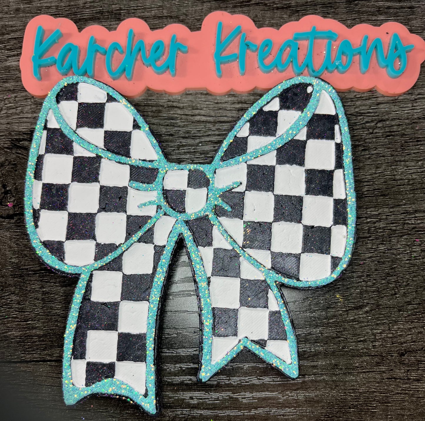 Bow with Checkered Pattern Car Freshie